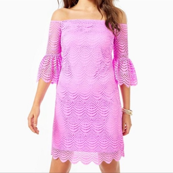 Lilly Pulitzer Scalloped Shell Lace size Medium in Lilac Rose NWT